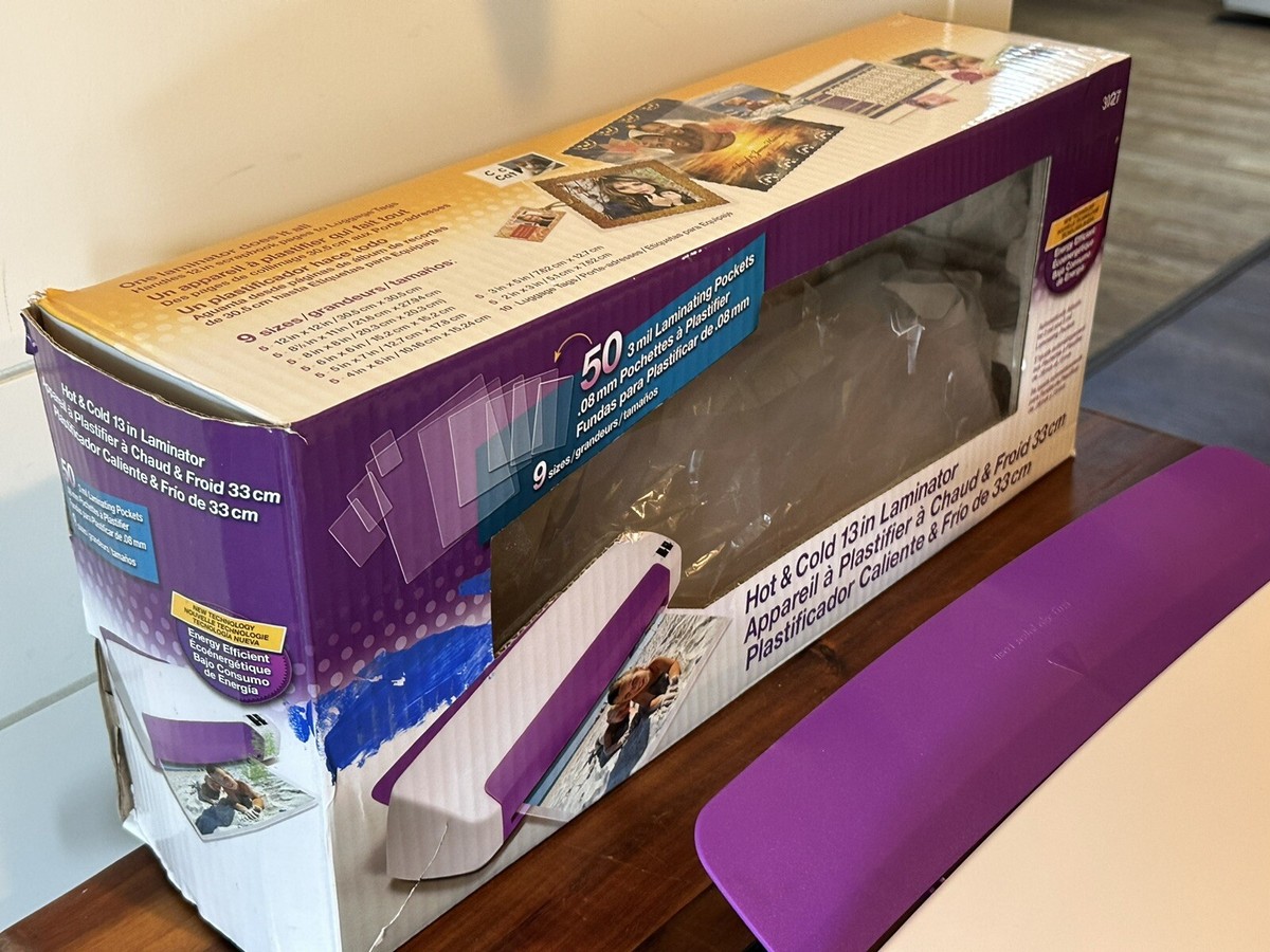 Purple Cows Hot and Cold Laminator 13-inch With 50 Pockets Model