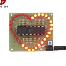 Love Heart Shaped LED PCB Board DIY Kit Red Light Electronic Flashing Suite Gift