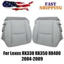 For 04-09 Lexus RX330 RX400 Driver & Passenger Bottom Leather Seat Cover Gray
