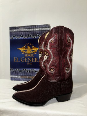 Stingray Stripe Print Pointed Toe Cowboy Boots by El General  display picture 3