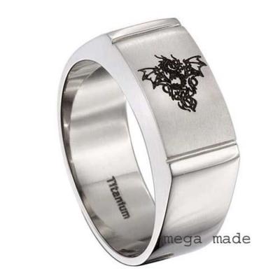 Titanium Ring Engraving Flying Dragon Wedding Band Engagement Men Jewely Sz 8.5