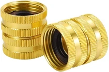 Hooshing 3/4" GHT Female to Female Garden Hose Connector Solid Brass Double Fema