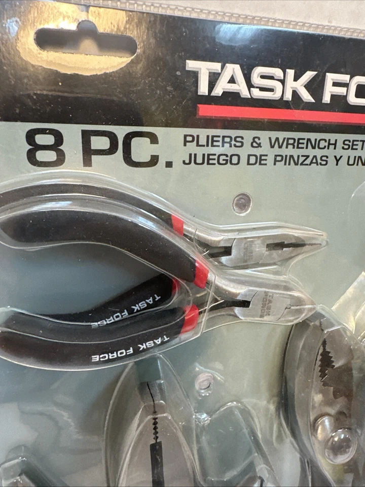 8 pc Mechanic Plier Set 8" Tool Set Automotive Linesman Slip ADJ Wrench Pliers - Image 2 of 4