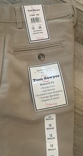 Tom Sawyer Tan Khaki Boys School Uniform Pants Size 12 Pleated Reg NWT