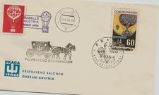 TSJECHO-SLOVAQUIE : couverture vol ballon Praga 1968 /spec.postmarks