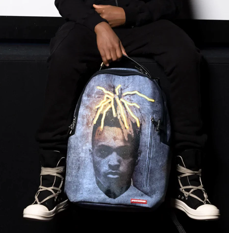 Sprayground XXXTentacion Cartoon Remedy DLXSV Backpack Black Checkered  Books Bag