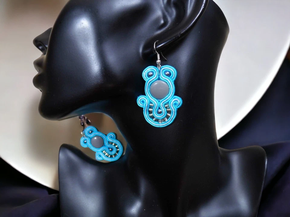 Ohrringe Technik soutache Kunsthandwerk  - Bild 2 von 3