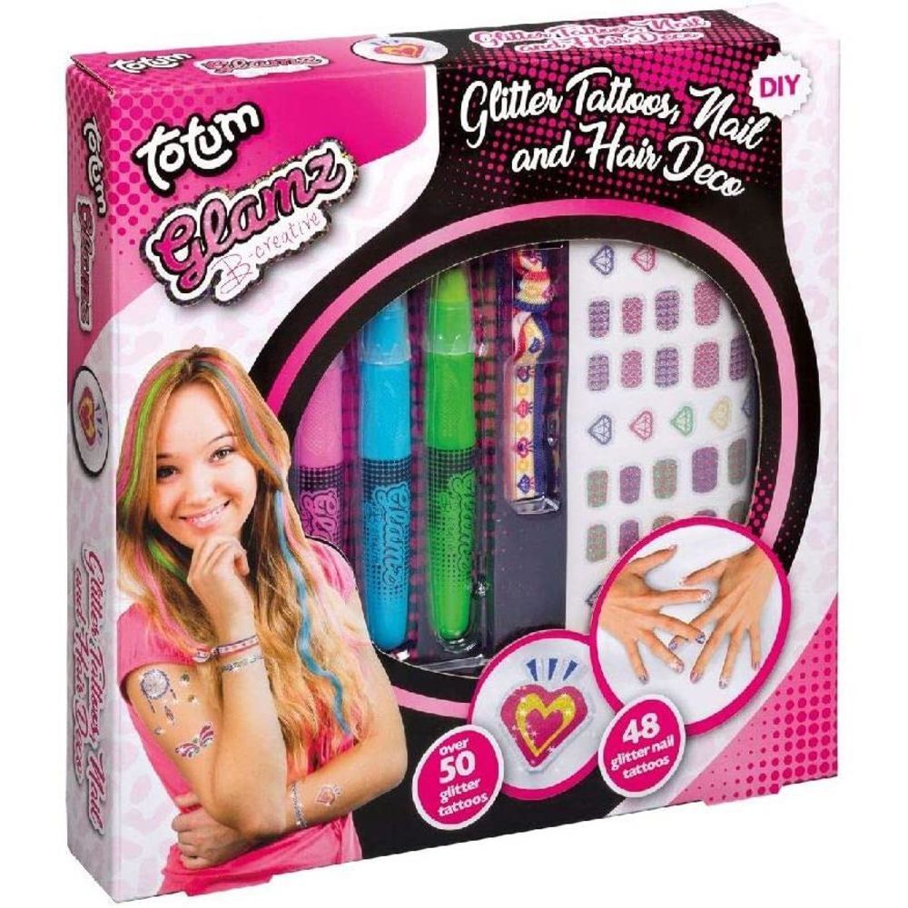 Набор блестящих татуировок Totum Glamz Kreativset- Haar- и Nagelset 50 блестящих татуировок 4190₽