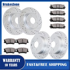 Fit for 2014-19 Nissan Altima Sedan Front Rear Rotors and Brake Pads Slotted Kit