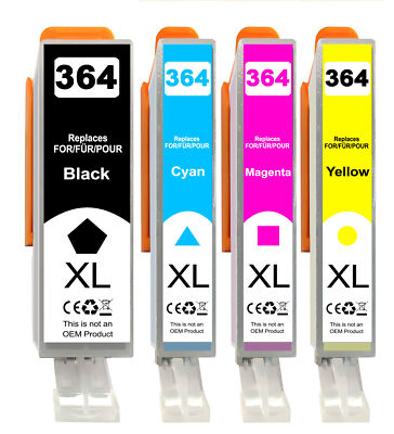 4x kompatible Tinte XL +Chip +Füllstand für HP Photosmart 5510