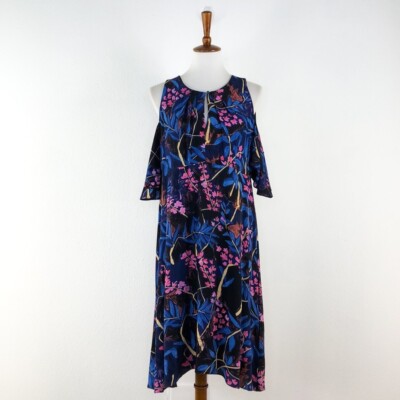 Blue Maeve By Anthropologie Navy Floral Print Dress sz 10 | eBay