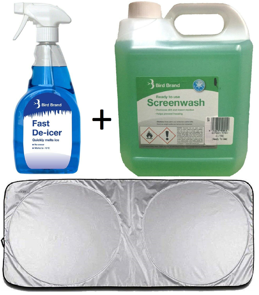 Windscreen Deicer Screenwash Frost Cover Winter Quick Defrost Essential ...