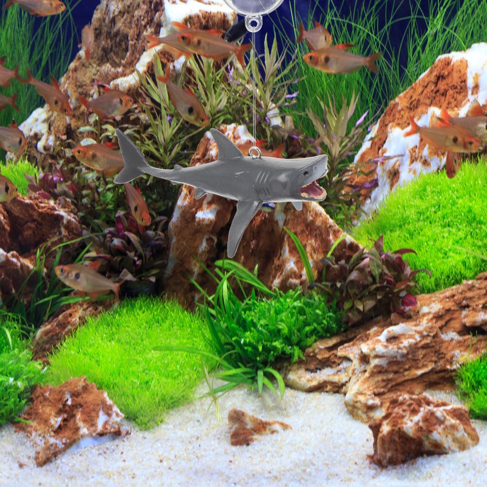 2 Sets Mermaid Fish Tank Decor Aquarium Shark Decoration Ocean Animals