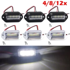 4/8/12X Universal 6 LED License Plate Tag Light Lamp White Truck Trailer SUV Car