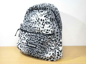 supreme leopard fleece backpack