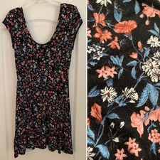 ALYA Dress~Francescas~Blue Floral~Back Tie~Stretchy ~soft~ Size M