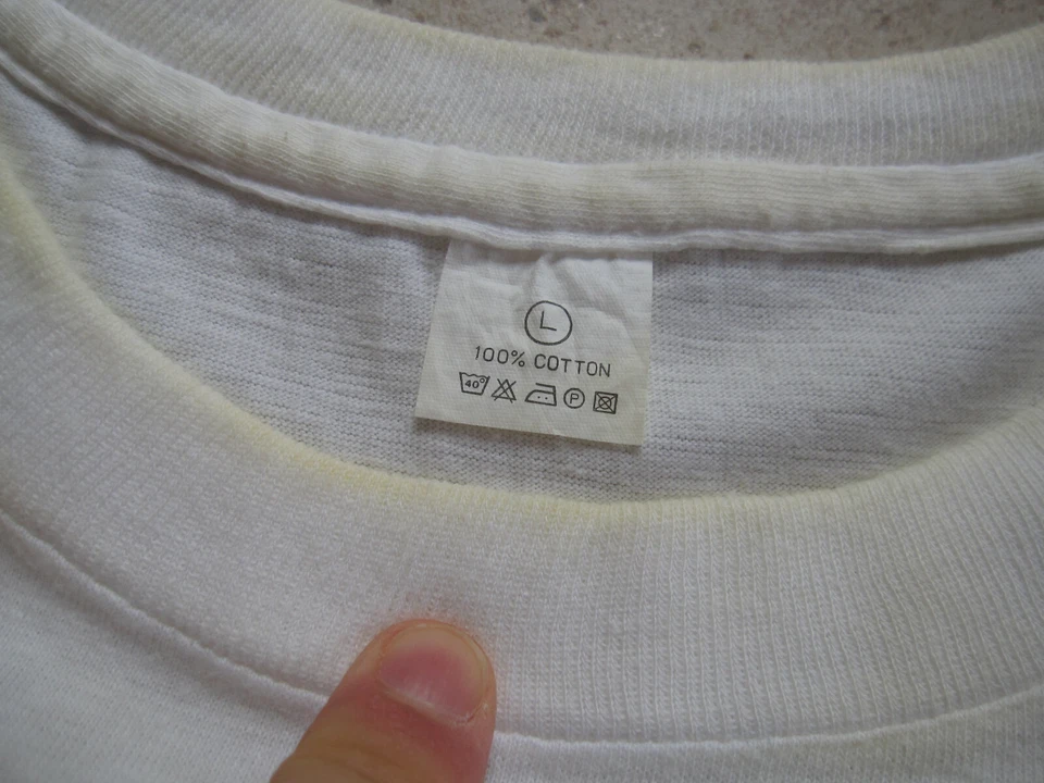 Tee Shirt Cagne sur Mer Vintage Shirt 80'S Blanc Cote d'azur 100 % coton - L - Photo 3/4