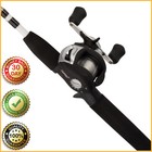 Low Profile Fishing Rod & Baitcast Reel Combo Shakespeare Alpha 6' Medium Black