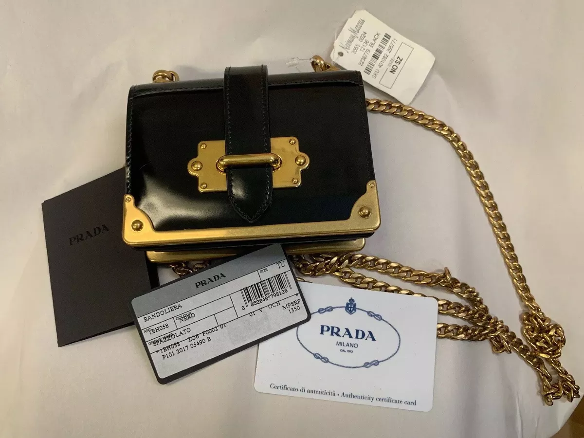 PRADA Cahier Leather Cross Body Bag