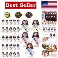 25 Miniature Jesus Figures - Vibrant Rubber Toys for Religious Celebrations