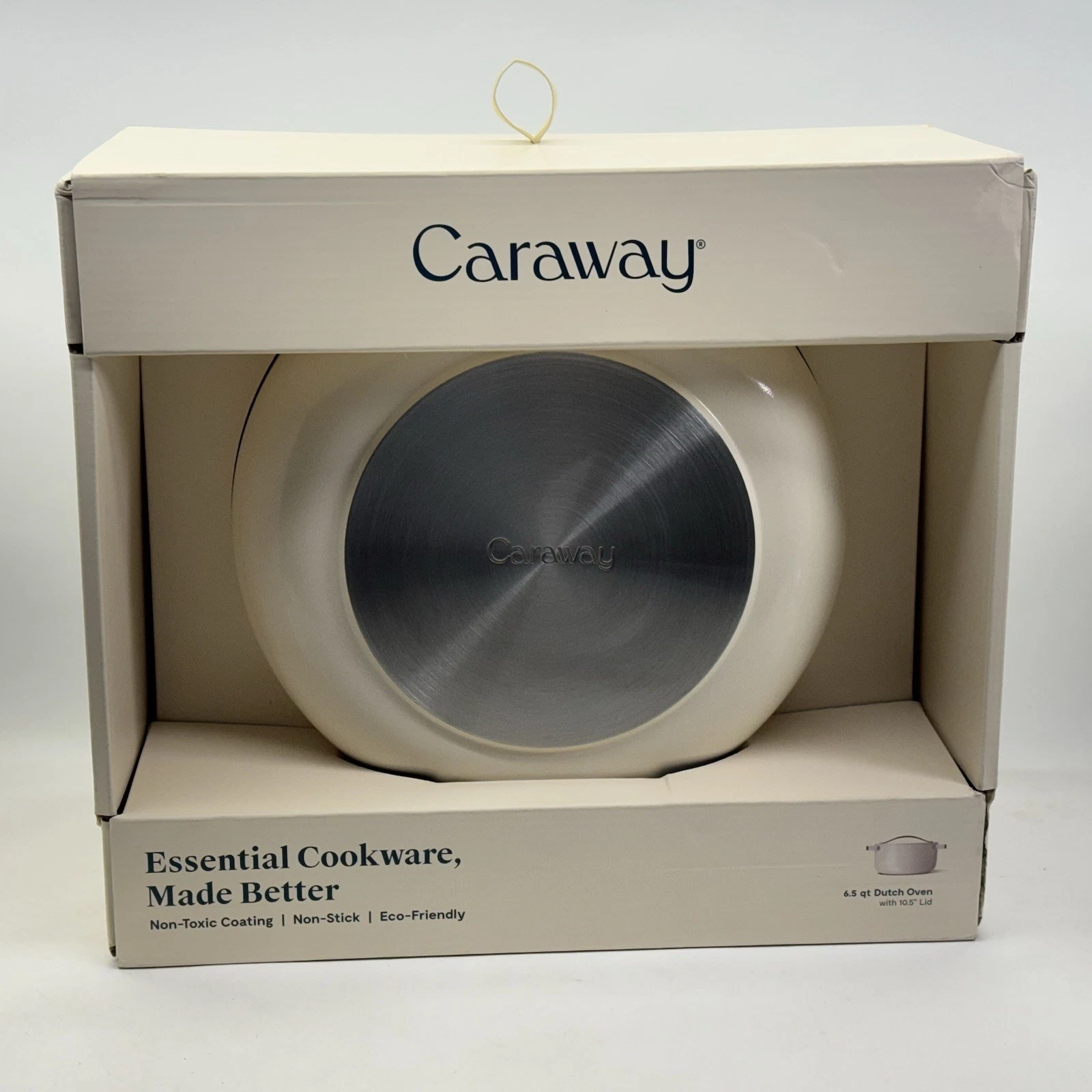 Caraway Dutch Oven Pot W/ Lid 6.5 qt 10.5" Chemical Free Ceramic Non-Stick Cream
