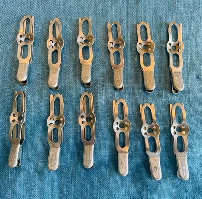 12 Vintage TIP-TOP Products Company Omaha, Nebraska Aluminum Hair Clips Pins
