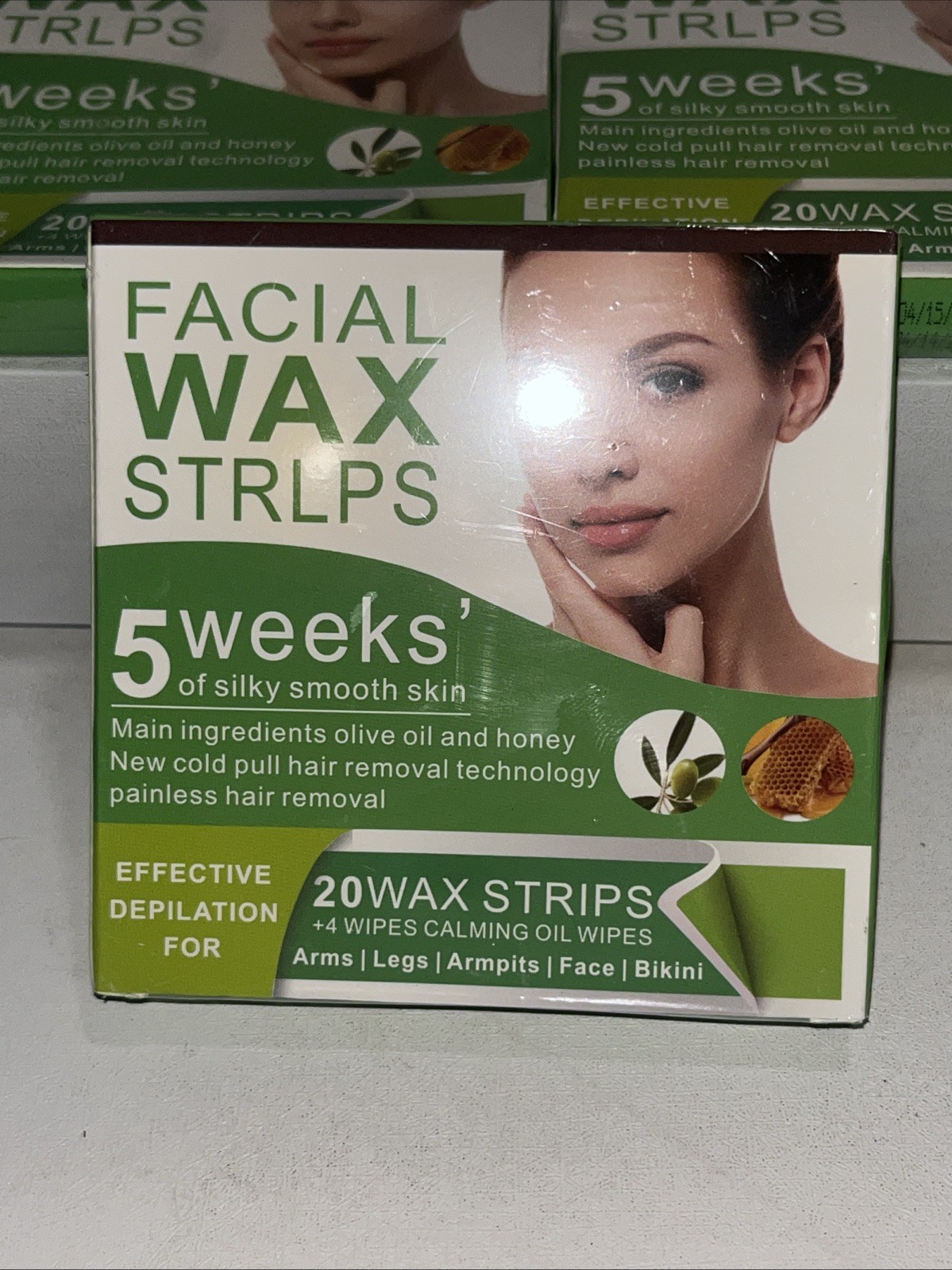 5 Sealed Boxs Facial Wax Strips, 20 Each Box