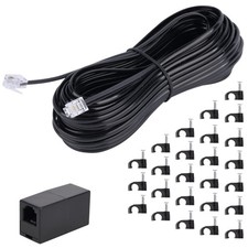 Telephone Extension Cord Phone Cable Line Wire Standard RJ11 Plug 50 FT