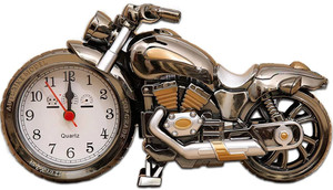 Motorcycle Clock and Alarm Clock  Silver Color NEW FREE SHIPPING