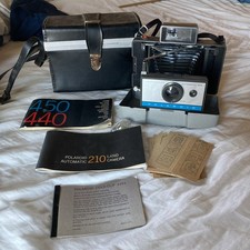 Vintage Polaroid Automatic 210 Land Camera w/ Manuals  Case - NOT TESTED 60  s