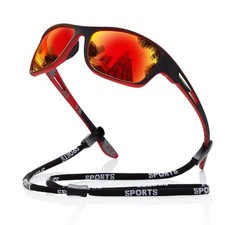 Polarized Sports Sunglasses for Men: UV400 Protection Glasses Womens Wrap Aro...