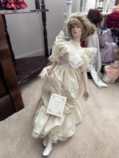 Jeanne M. Wilson Priscilla Porcelain Doll Victorian Dress Blonde Wavy Hair