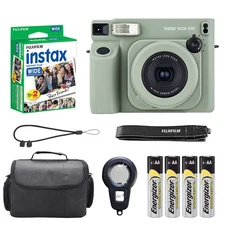 Fujifilm Instax Wide 400 Camera (Green) w/ Case & 20 Wide Film