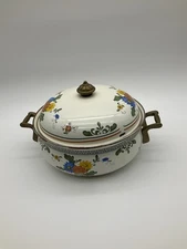 VTG Villeroy & Boch Amsterdam Enamel Floral 10” Cookware Dutch Oven Pot 4 Quarts