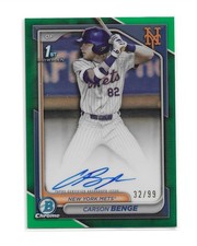 2024 Bowman Draft Chrome Carson Benge 1st Gre...