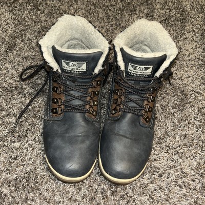 Arrigo Bello Mens Snow Boots Casual Lightweight Hiking Boots Navy Good Condition
