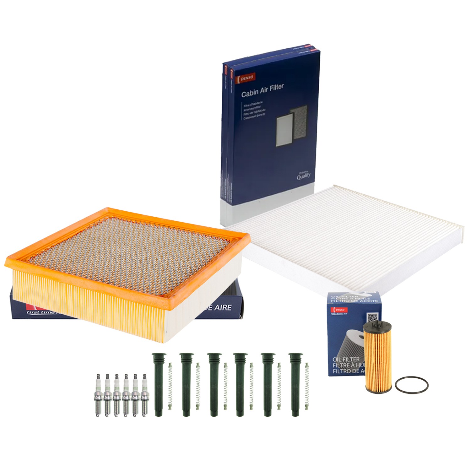 Denso Tune Up Kit NGK 6 Spark Plugs Boots Kit for Durango Grand Cherokee 3.6 V6