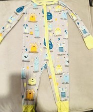 Little Sleepies Bamboo Zippy Monster Mayhem 6-12 Months