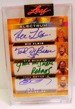 RIC FLAIR JAKE ROBERTS GOLDBERG DIBIASE 1/1 4 AUTO LEAF ELECTRUM 2025