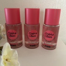 3X VICTORIA  S SECRET PINK FRESH  CLEAN FRAGRANCE BODY MIST SPRAY SPLASH 2.5 oz
