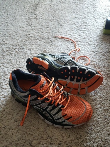 Asics Gel Kinsei 4 Running Shoes T139N Mens Size 9 Neon Orange/Gray Sneakers IGS
