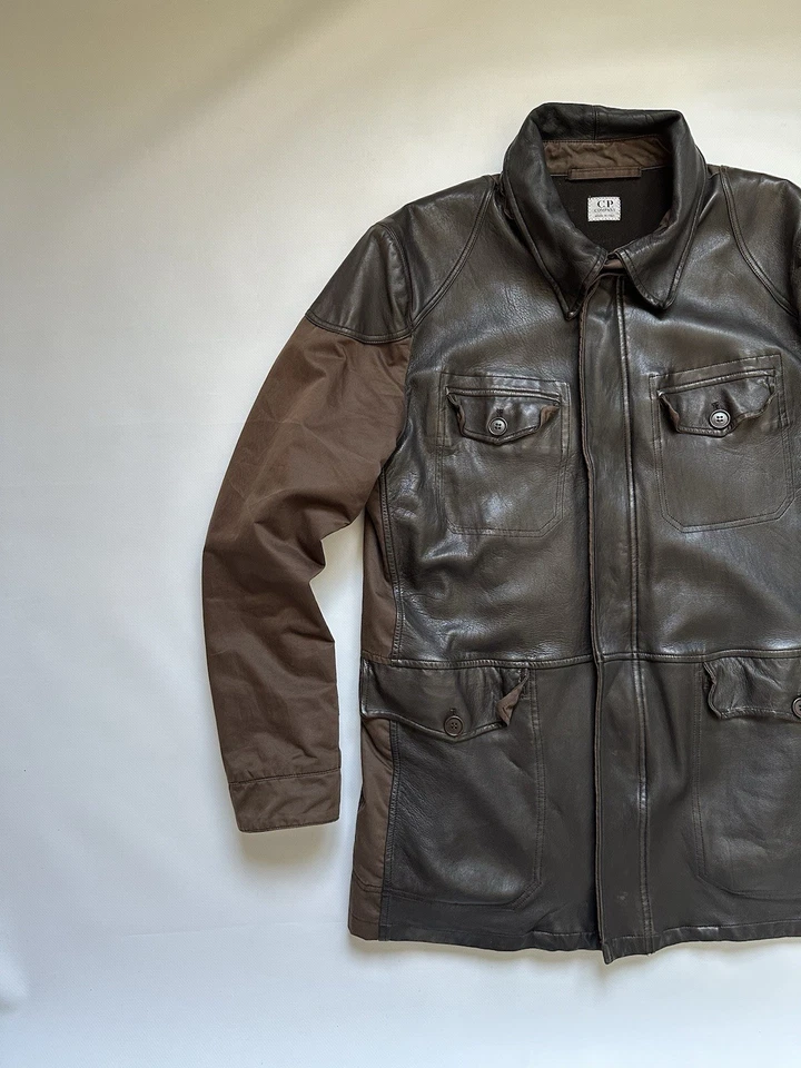 2005AW C.P.COMPANY MADE IN ITARY LEATHER SWITCHING COAT - Image 3 of 4