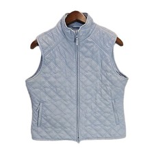 Cutter & Buck Womens Diamond Quilted Golf Vest Sz S Lightweight Soft Blue