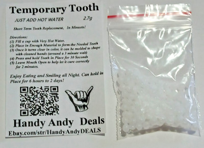 Temporary Tooth Repair Kit, 2.7Grams, Just Add Hot Water