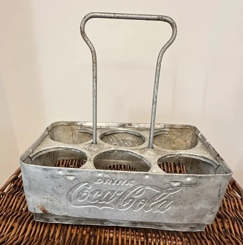 Coca Cola Carrier Vintage Metal  1950’s 6 Pack