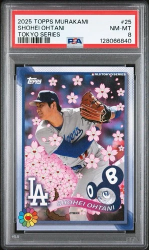 2025 TOPPS TAKASHI MURAKAMI MLB WORLD TOUR TOKYO SERIES #25 SHOHEI OHTANI PSA 8