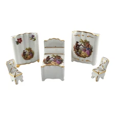 Limoges Miniatures by Fontanille & Marraud 5 Piece Bedroom Set-Serenade Rococo