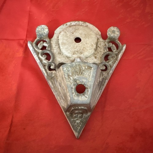 Vintage Cast Aluminum Flag Holder Wall Mount Decorative Triangle B58