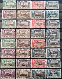 A4592 Falkland Island Dependencies All 4 KGVI sets Never Hinged Mint Cat£76
