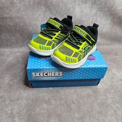 Skechers Boy Comfy Flex 2.0-Tronox Trainers UK 4 Black Lime Lightweight Sneaker